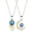 2Pcs/Pair Fashion Couple Necklace Astronaut Bling Star Moon Lover Valentine's Day Gifts Best Friend Necklaces