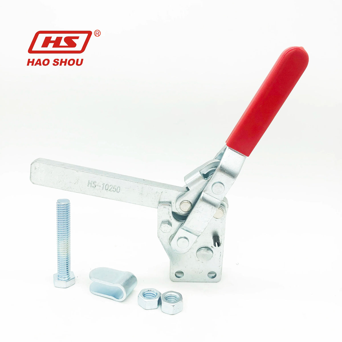 Taiwan Haoshou Toggle Clamp Vertical HS-10250 (Kakuta HV-751-B) 450KG/1000LB Solid bar Straight Base Application in Welding MegaBDM