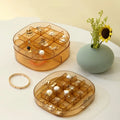 OWNSWING Earrings Organiser 3-Layer Plastic Jewelry Box Plastic Box with Compartments for Women Girls
