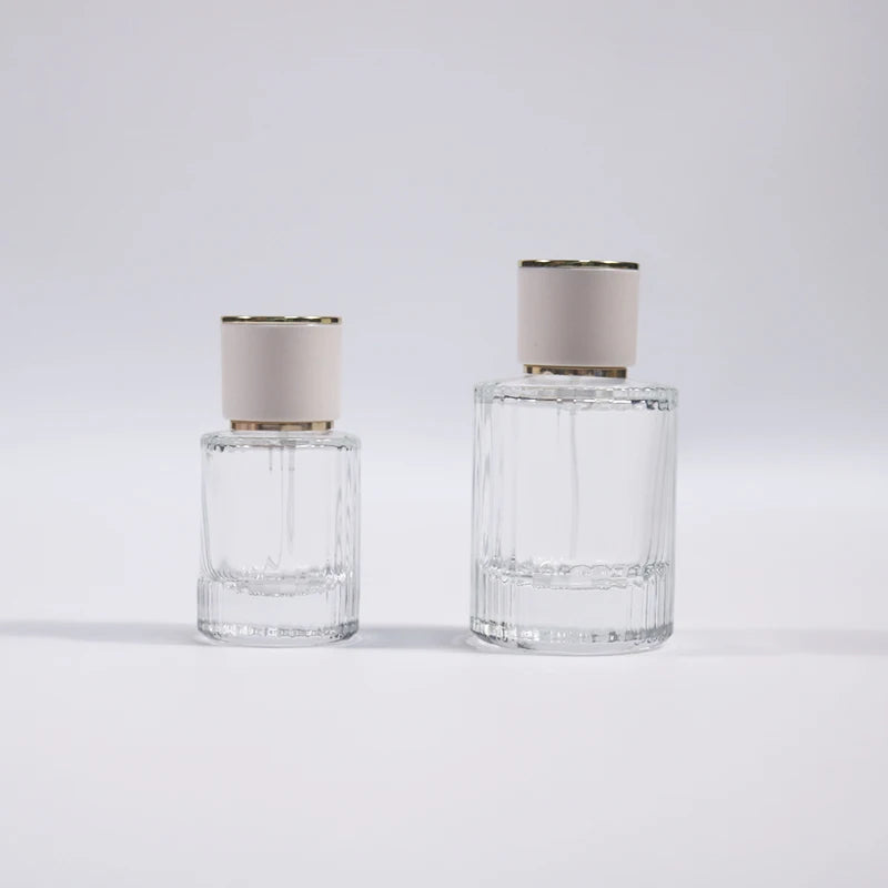 Custom Luxury Clear 50ml 30ml Perfume Pump Sprayer Glass Bottle Factory Customizable Screen Printing Refillable Custom Color
