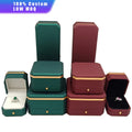 Wholesale PU Leather Octagonal Gold Rim Edge Gift Box Travel Organizer Bracelet Necklace Pendant Ring Jewelry Box with Logo