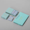 Customized logo Blue Sliding Drawer Box Graceful Bracelet Earring Necklace Ring Packaging Jewellery Box