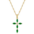 2025 Fashion 18k Gold Plated Stainless Steel Necklace Zircon Religious Necklace Cross Necklace for Women and Girls