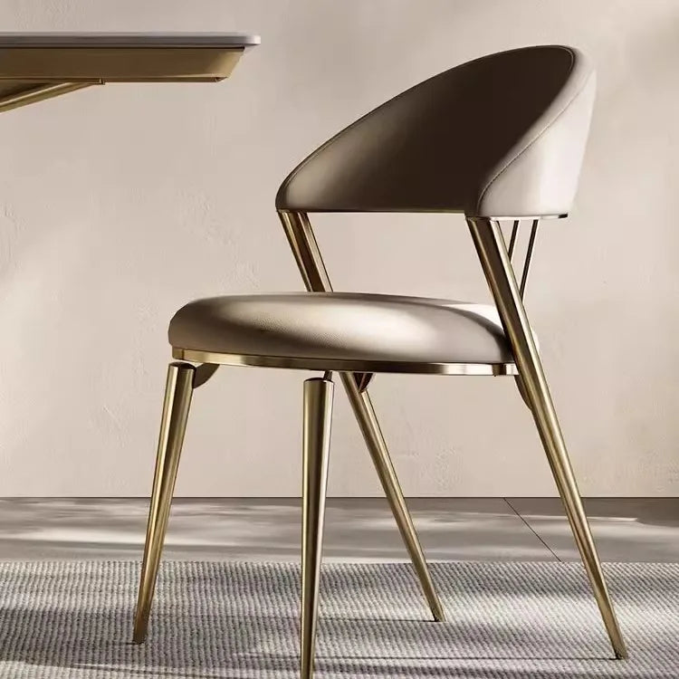 BST Home Dining Furniture Chair Nordic Leather Dining Room Chairs Modern Furniture Stainless Steel Dining Chairs