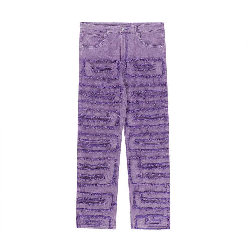 2022 New Design Jeans Pant Multi Color Men Ripped Jeans Straight Legs  Destroyed Jeans