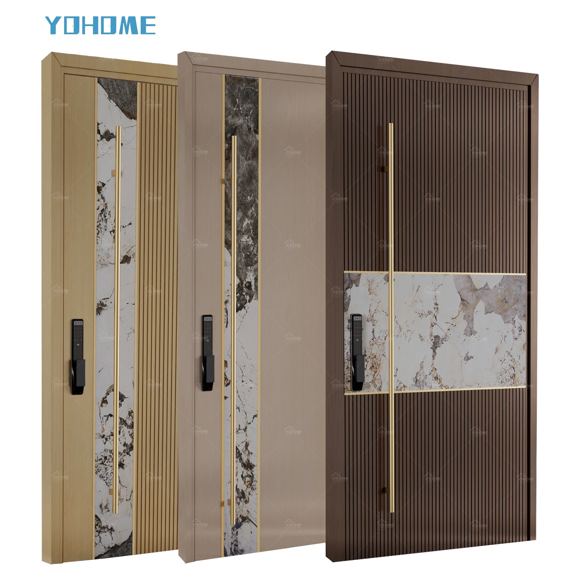 Yohome Pivot Doors Insulation Wood Pivot Doors  High Quality Exterior Doors for House
