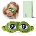 Cute Green Frog Funny Eye Mask for Adults Kids Funny Eye Sleep Mask Frog Blindfold with Eyes Open Close