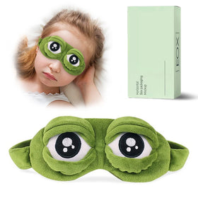 Cute Green Frog Funny Eye Mask for Adults Kids Funny Eye Sleep Mask Frog Blindfold with Eyes Open Close
