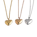 Fashion Stainless Steel Glossy Heart Shape Photo Frame Box Pendant Necklace DIY Gifts