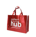 Wholesale Metallic Red and Golden Hot-Pressed Non-Woven Tote Bags Recyclable PP Foil Laminated for Grocery Shopping