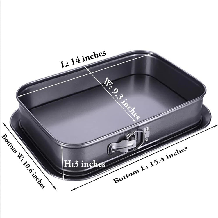 Newest Design Stainless Steel Set of 3 Non-Stick Cheesecake Cake Pot Accessories Rectangular Springform Pan