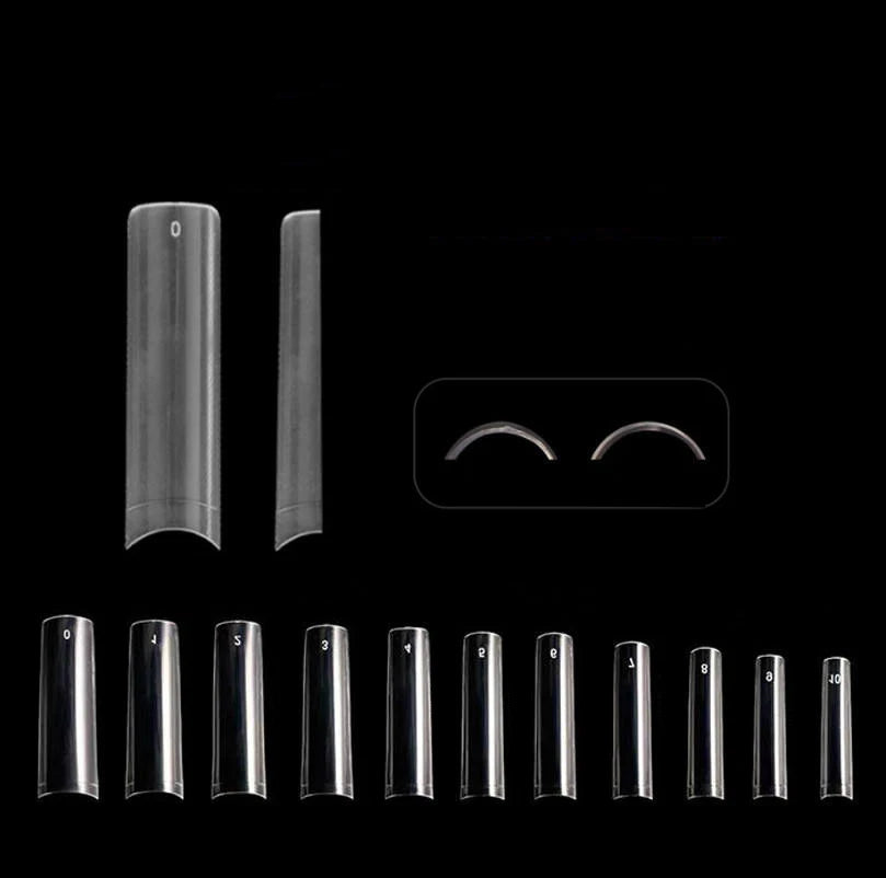 2XL Nail Tips No C Curve 500Pcs Box Square Stiletto Extra Long Straight ABS Nails Custom LOGO XXL No C Curve Coffin Nail Tips