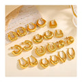 ERESI Hoop Earrings Hypoallergenic Heart Geometric C 18k PVD Gold Plated 316L Stainless Steel Chunky Hollowed Statement Earrings