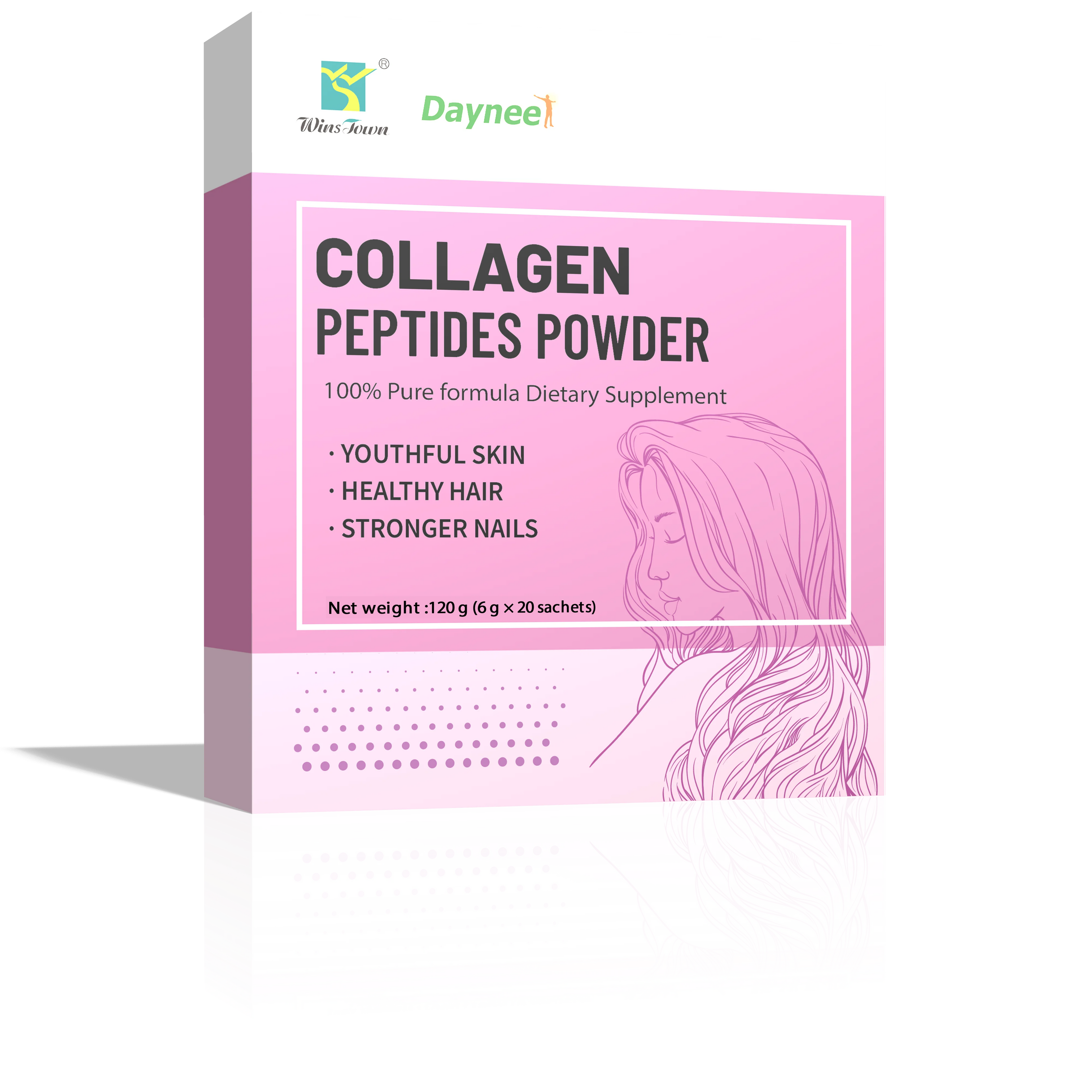 Daynee Collagen Protein Powder Natural Dietary Vitamin C Herbal Organic Antioxidant Youthful Skin Whitening Hair Nail Support