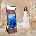 Square Lamp Magic Mirror Photo Booth Machine Selfie 43 32 Inches Touch Screen Mirror Photobooth With Mini PC and Flight Case