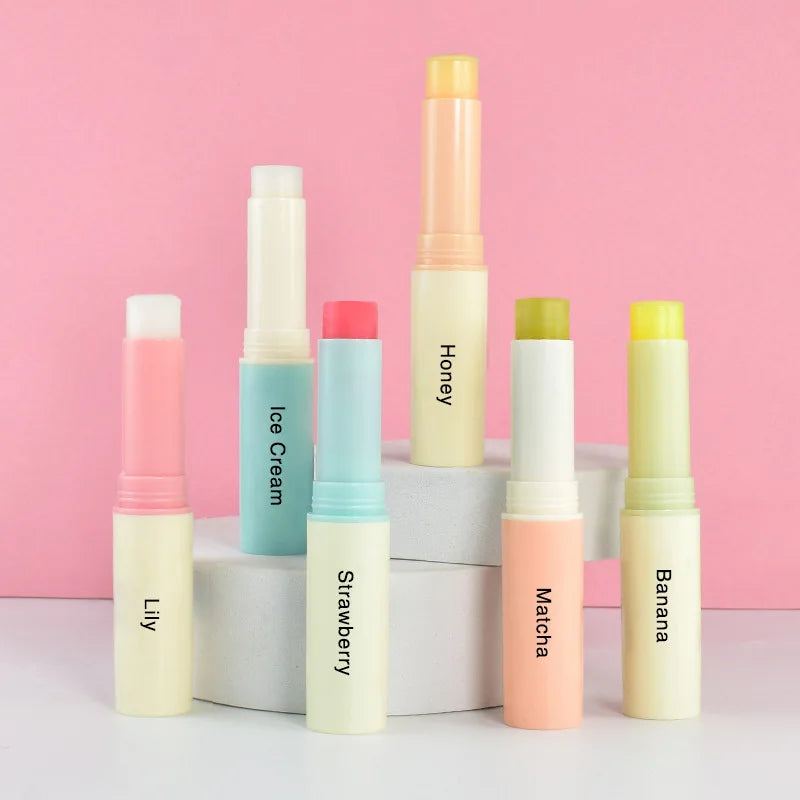 Private Label Chapstick Pink Kids Mens Candy Natural Lip Care Balm Long Lasting Stick Private Label Cute Base Fruit Lip Balm