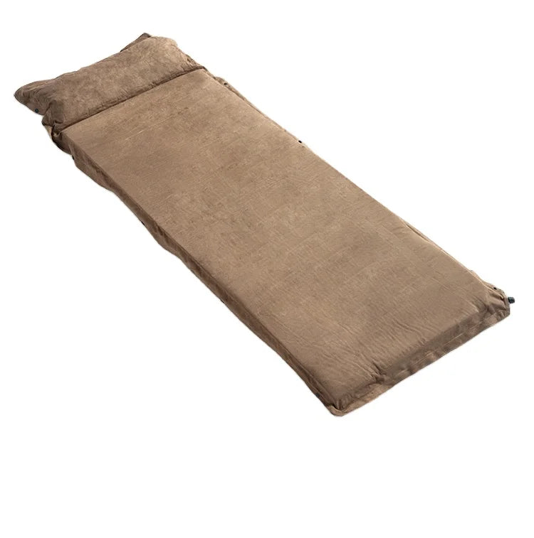 Automatic Inflatable Fully Bonded PVC Mattress High Rebound Sponge Moisture-Proof Foldable 2 Plastic Valves Outdoor Hiking Home