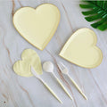 Wholesale Disposable Love Pattern 7" 9" Food Grade Paper Plate Cup Napkin Set for Christmas Parties Weddings Food Serving
