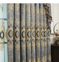 Vintage Style Printed Modern Embroidery Tube Curtains for Home Living Room Bedroom High Shading (70%-90%) Insulated Blackout