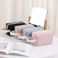 Women's Waffle Cotton Toiletry Storage Bag Promotional Zipper Cosmetic Bag for Travel Zipper Tote for Bathroom Use
