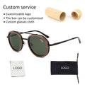 Wood Sunglasses 2024 Men Vintage Retro Sun Glasses Wooden Sunglasses Polarized Lens Round Custom Logo Wooden Sunglasses
