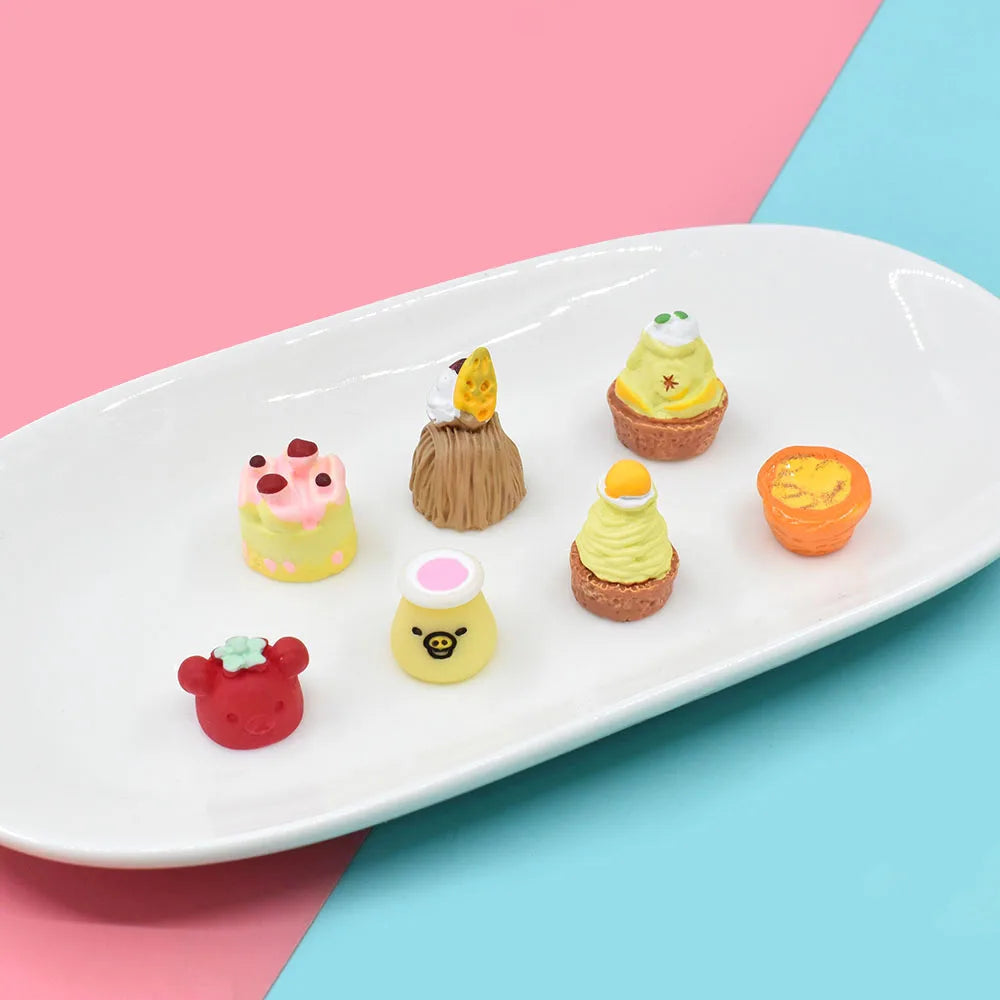 Cute Cakes Simulation Dessert Resin Charms Cabochon for DIY Phone Decoration Slime Making Keychain Decoration Craft