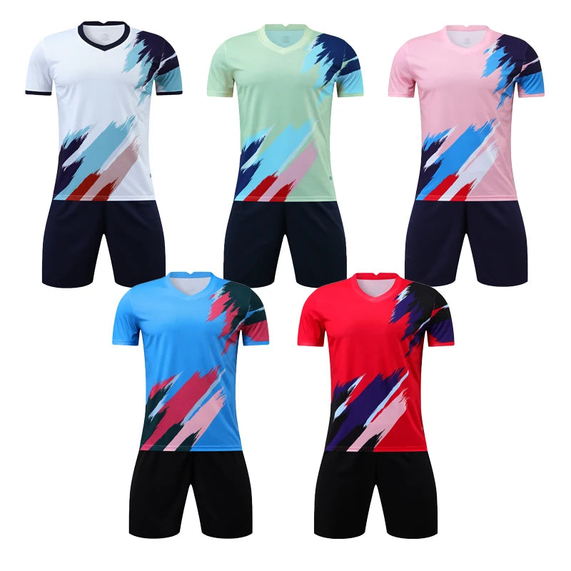 Hot Selling Cheap Club Soccer Tracksuit Custom Men Team Football Wear Retro Soccer T Shirt Uniform Kits