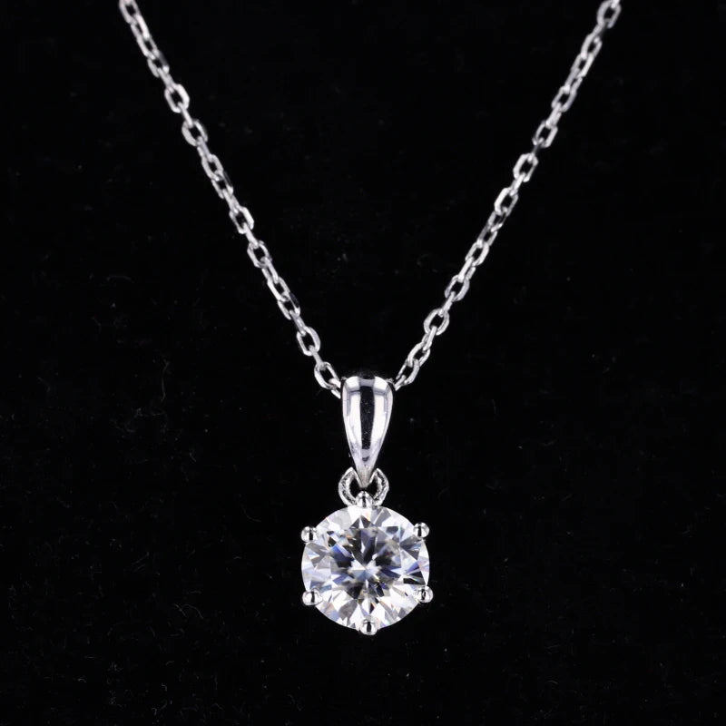 Starsgem Round Cut DEF Moissanite Vvs Diamond Dainty Custom 925 Gold Plated Necklace