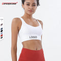 Dropshipping 2023 Deportivo Womens Sports Bra Top Sexy Yoga Running Seamless Women Solid Bandeau Strappy Sports Bra Sets