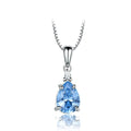 UMCHO Solid 925 Sterling Silver Pendant Necklace for Women Water Drop Nano Topaz Zircon Chain Anniversary Necklace With Chain