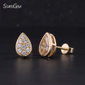 Starsgem Custom Fine Jewelry Women's Earrings 14K Solid Gold Pear Shape Lab Grown Diamond Earring
