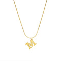 Autumn and Winter Joker Hammer Square Grain Ultra-Fine Clavicle Chain M Letter Necklace Stainless Steel Clavicle Chain