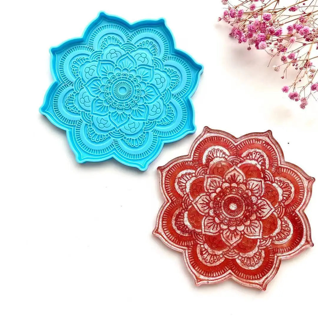 New Flower Shape Coaster Silicone Resin Mold Home Decoration Flower Silicone Coaster Mold