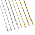 Stylish Stainless Steel Twisted Chain Necklace Tassel Pattern Gold Plating 2mm-5mm Link Chains for Engagement Anniversary Gifts