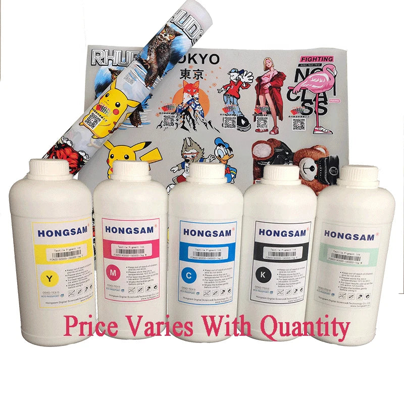 HONGSAM 23 Years Factory Experience Textile Pigment Ink DTF Direct to Film Ink for Printing T-Shirts MegaBDM