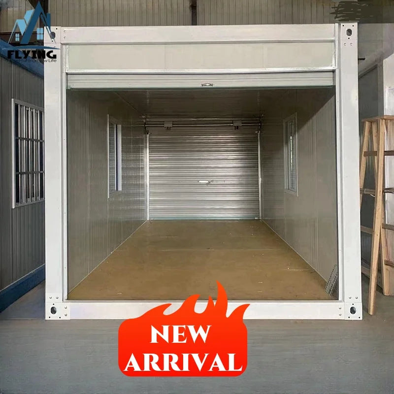 Modern 20ft Mobile Container House Rolling Roller Shutter Door Portable Prefab Steel Car Garage Box for Bathroom Application MegaBDM