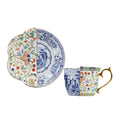 Europe Luxury Style Gold Silver Handle Full Set Ceramic Mug Coffee Cup Set