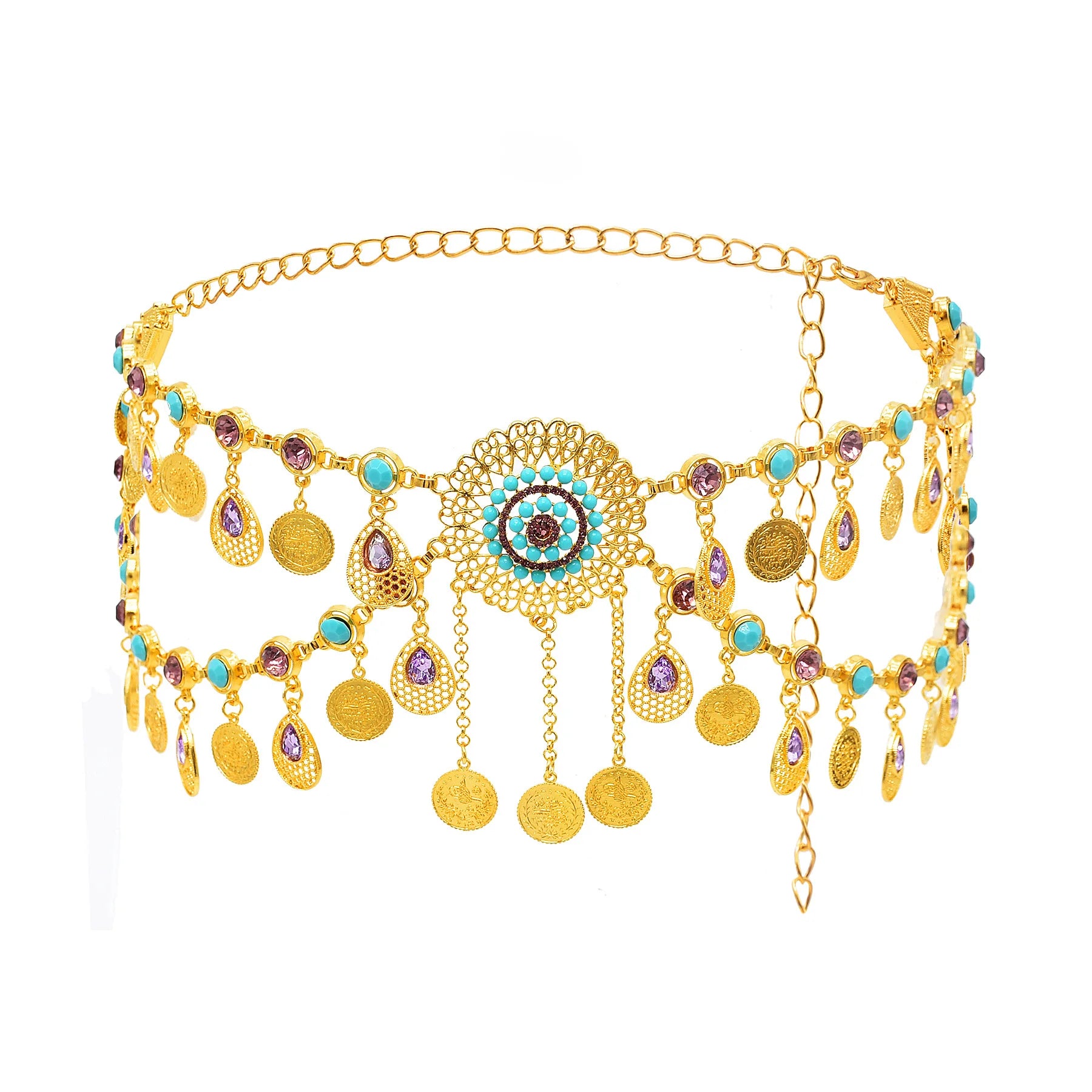 Coin Tassel  Waist Belly Chain Belly Turkish Gypsy Body Chain Dance Jewelry Bohemian Flower Waist Chain