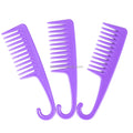 Wholesale Private Label Colorful Custom Plastic Hook Wide Tooth Detangling Shower Curly Hair Comb With Logo
