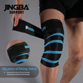 JINGBA Wholesale Hot Sale High Elastic Polyester Non-Slip Running Knee Support Brace Flexible Compression Knee Bandage Wraps