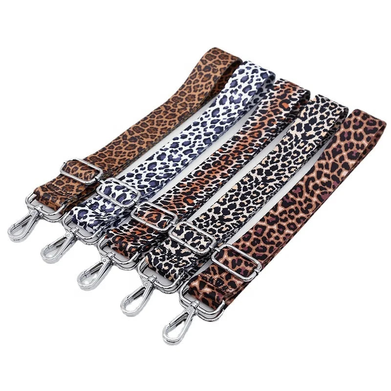 38mm Wide Leopard Print Shoulder Bag With Adjustable Shoulder Strap and Interchangeable Crossbody Strap