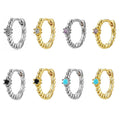 YHE0188 925 Sterling Silver Gold 8mm Huggies Colorful Zircon Clear Hoops Black Purple Circle Piercing Earring for Women MegaBDM