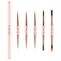 Hot Selling Poly Gel Brushes Pink Rose Gold  2 in 1 Detail Nail Art Brush Double-side Ombre Nail Liner Brush With Package Box