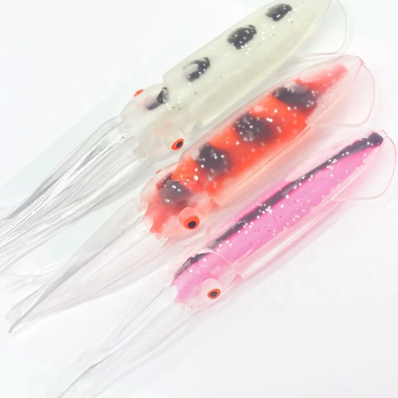 Wholesale 15cm Soft Squid Trolling Lure 6 Inch Rubber Mauler Squid Lure Plastic PVC Squid Fishing Lure
