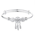 Simple Dream Catcher Bracelet 999 Silver Plated Open Bangle Children's Hand Jewelry Party-Wear Wholesale