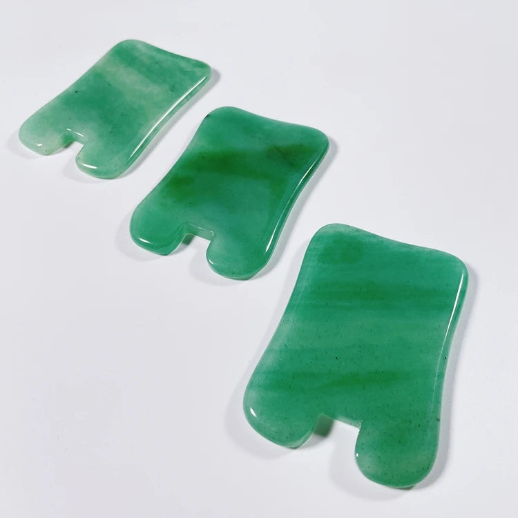 Huiying Concave Design Concave Shape Green Aventurine Guasha Massage Tools