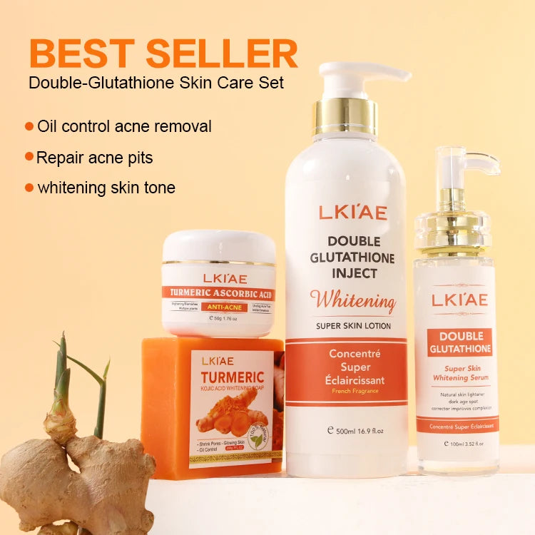 Face Care Turmeric Travel Women Moisturizer Private Label Skincare African Skin Anti Acne Whitening Skin Care Set
