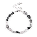 Hot Sale Irregular Black Quartz Rutilated Stone Beads Religious Style Bracelet Charm Fashion Unisex Bracelet As Gift Selection