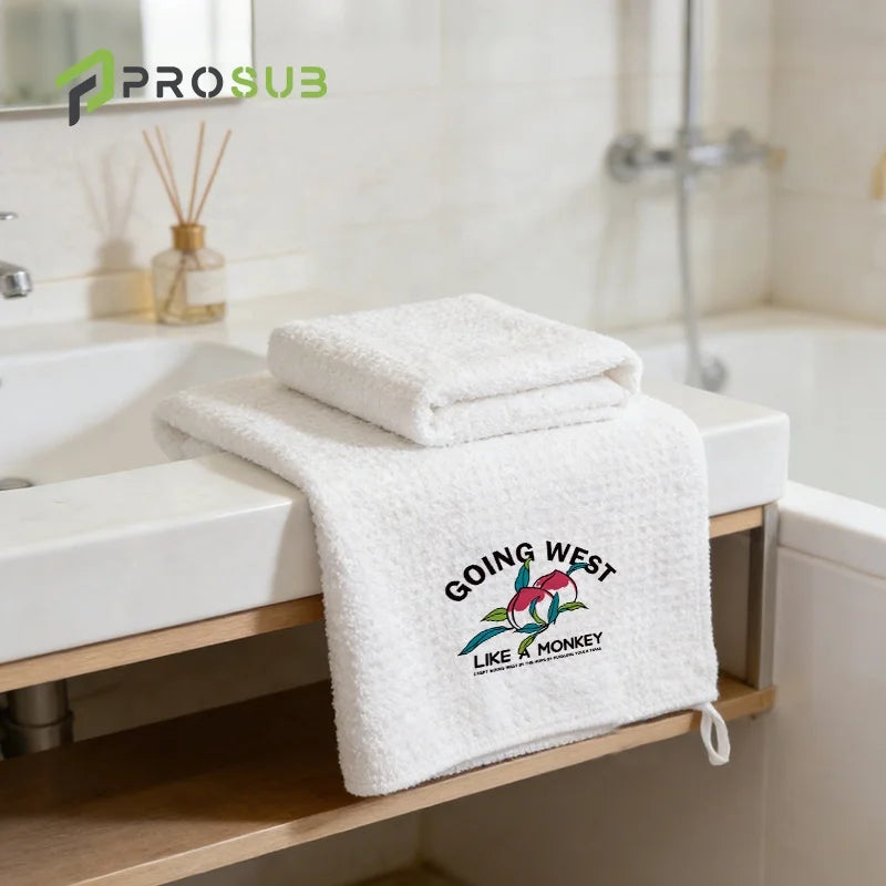 Prosub Wholesale Sublimation Waffle Tea Towel Blank Custom Printing Logo Polyester Microfiber Sublimation Sports Towels