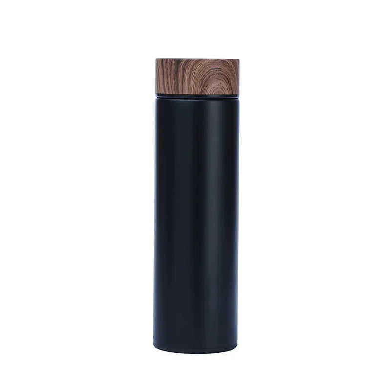 Factory Wholesale 17oz Wooden Lid Vacuum Insulated Bottle Stainless Steel Vacuum Flasks Thermos 17 Oz Vacuum Flask